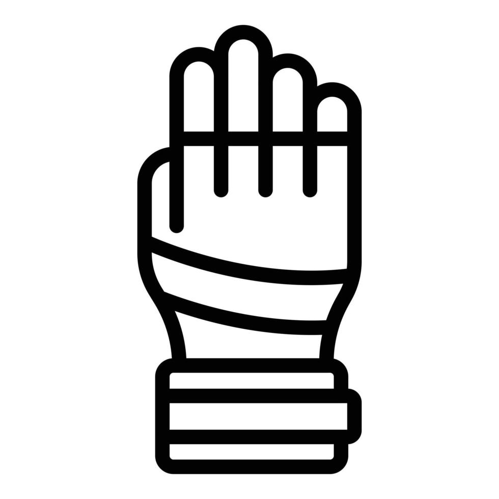 vector de contorno de icono de guantes de bicicleta. guardián de la mano