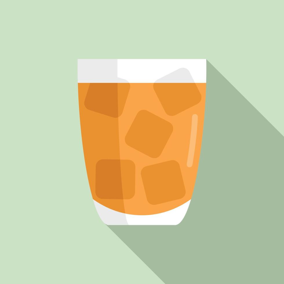 vector plano de icono de vaso de hielo de soda. taza de bebida