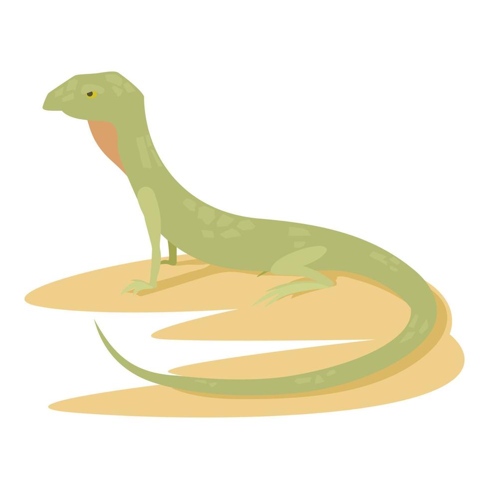 Curious lizard icon, cartoon style vector