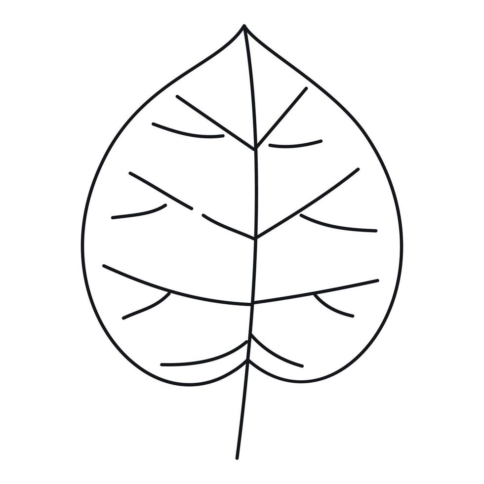 Wide leaf icon, outline style vector