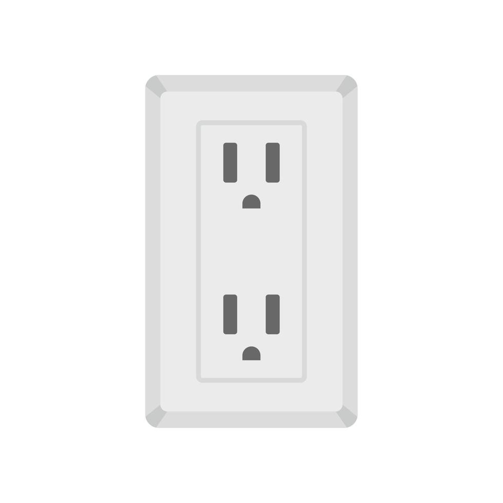 Double type B power socket icon flat isolated vector