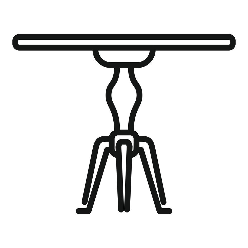 vector de contorno de icono de soporte de mesa. muebles de madera