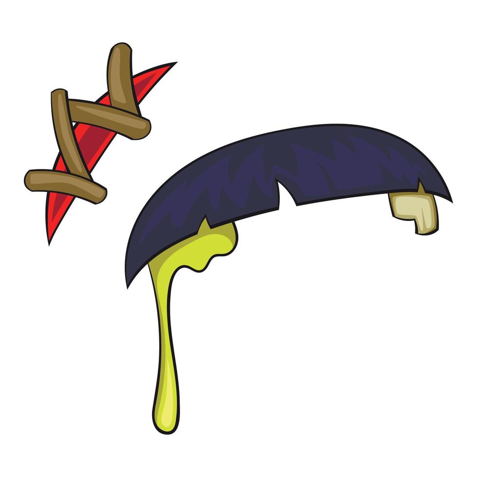 Zombie scalp icon, cartoon style vector