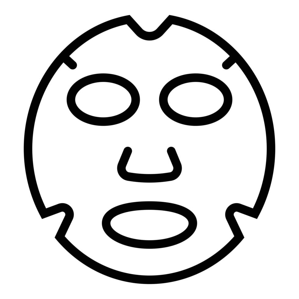 Face mask icon outline vector. Skin beauty vector