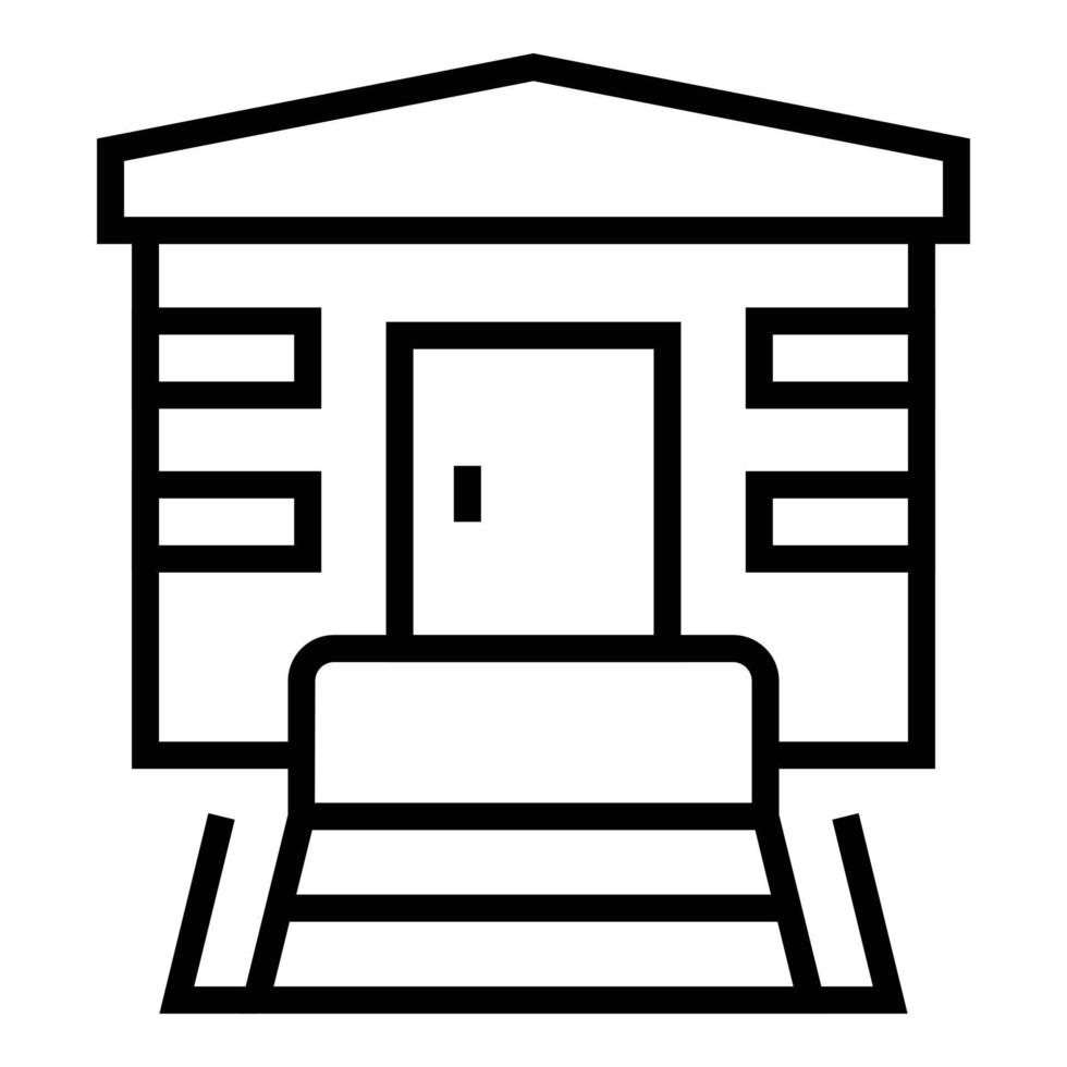 Wood villa icon outline vector. Modern house vector