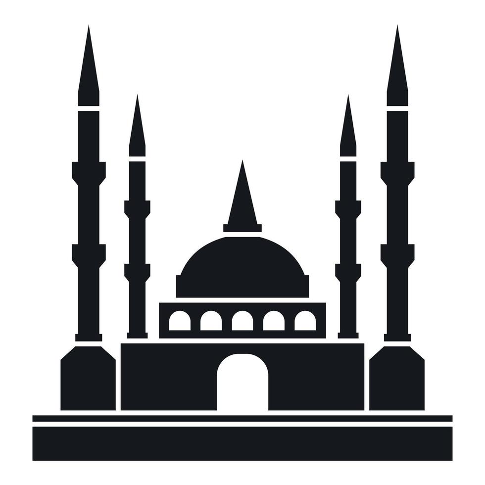 Mosque icon, simple style vector