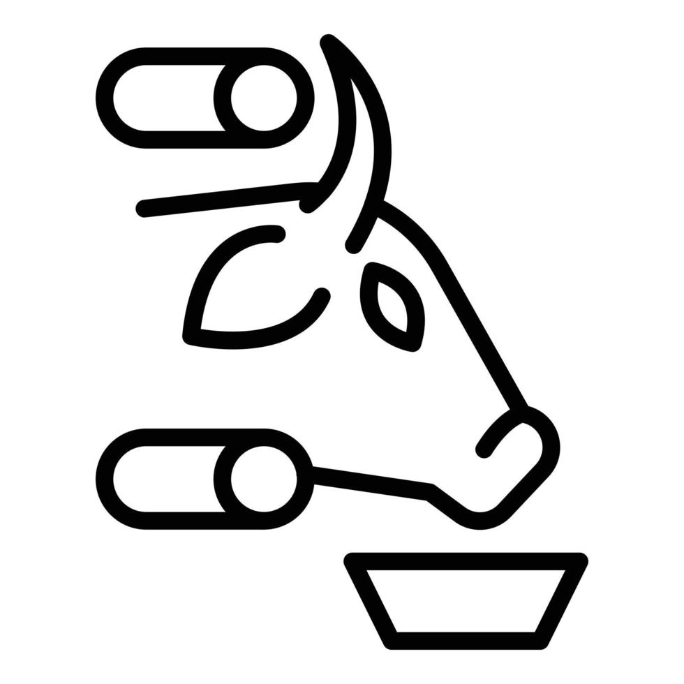 vector de contorno de icono de leche de vaca. granja de ganado