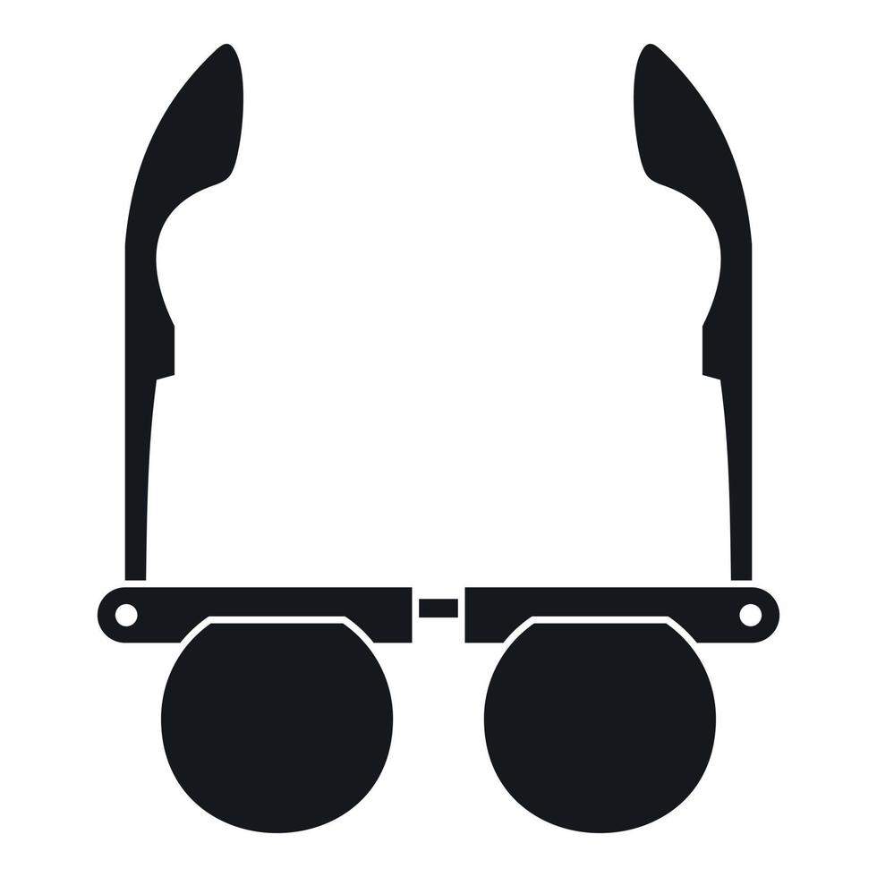 Glasses with black round lenses icon, simple style vector
