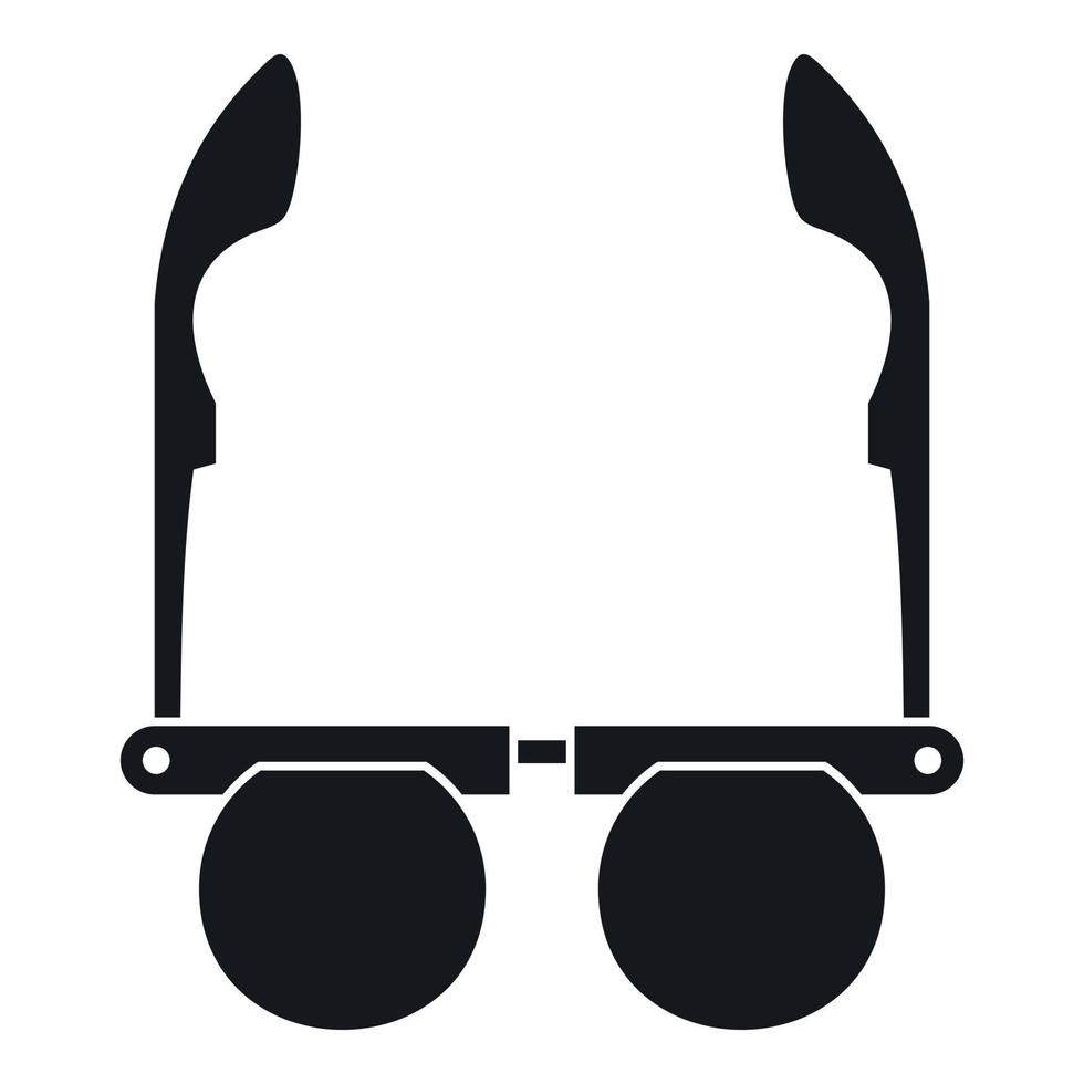 gafas con icono de lentes redondos negros, estilo simple vector