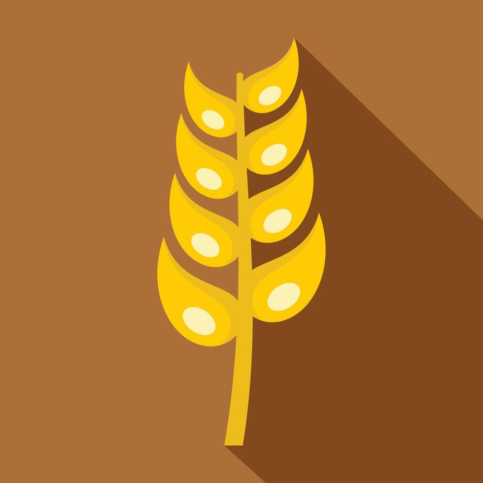 Ripe spica icon, flat style vector