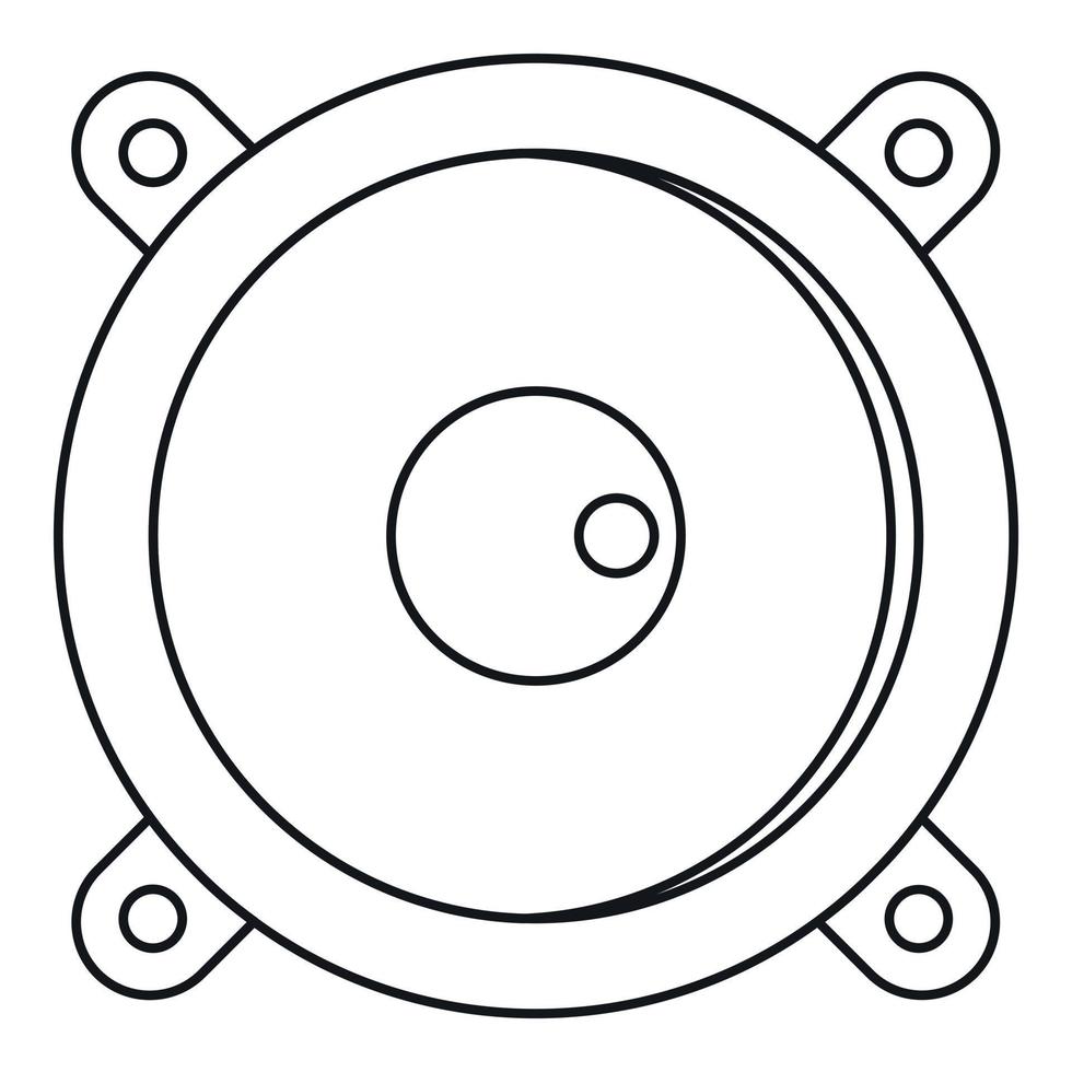 Sound speaker dynamic icon, outline style vector