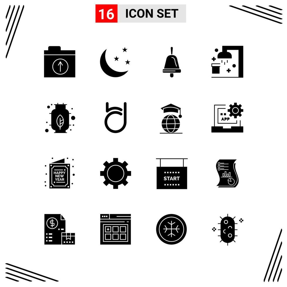 16 Icons Solid Style Grid Based Creative Glyph Symbols for Website Design Simple Solid Icon Signs Isolated on White Background 16 Icon Set Creative Black Icon vector background