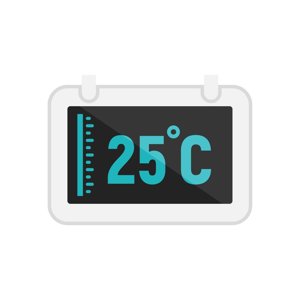Digital tablet temperature control icon flat isolated vector