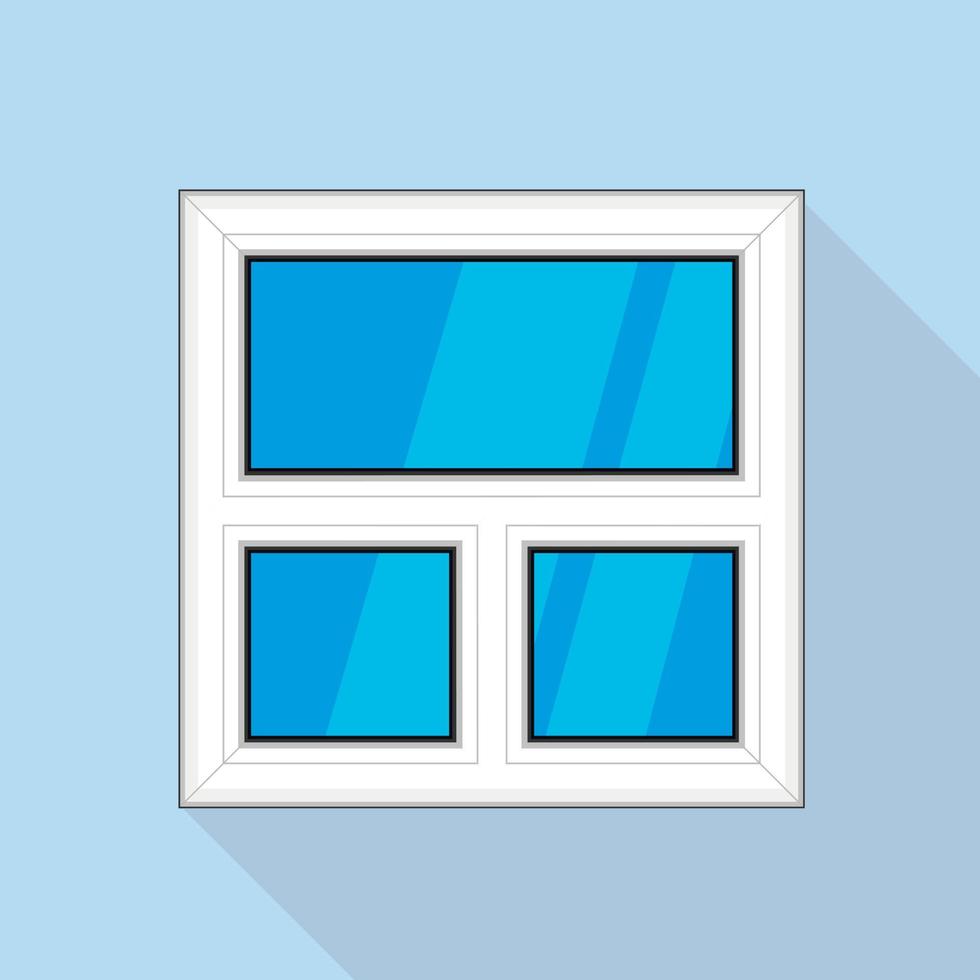 White blind plastic window icon, flat style vector