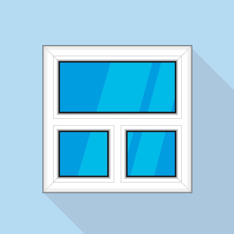 icono de ventana de plástico ciego blanco, estilo plano vector