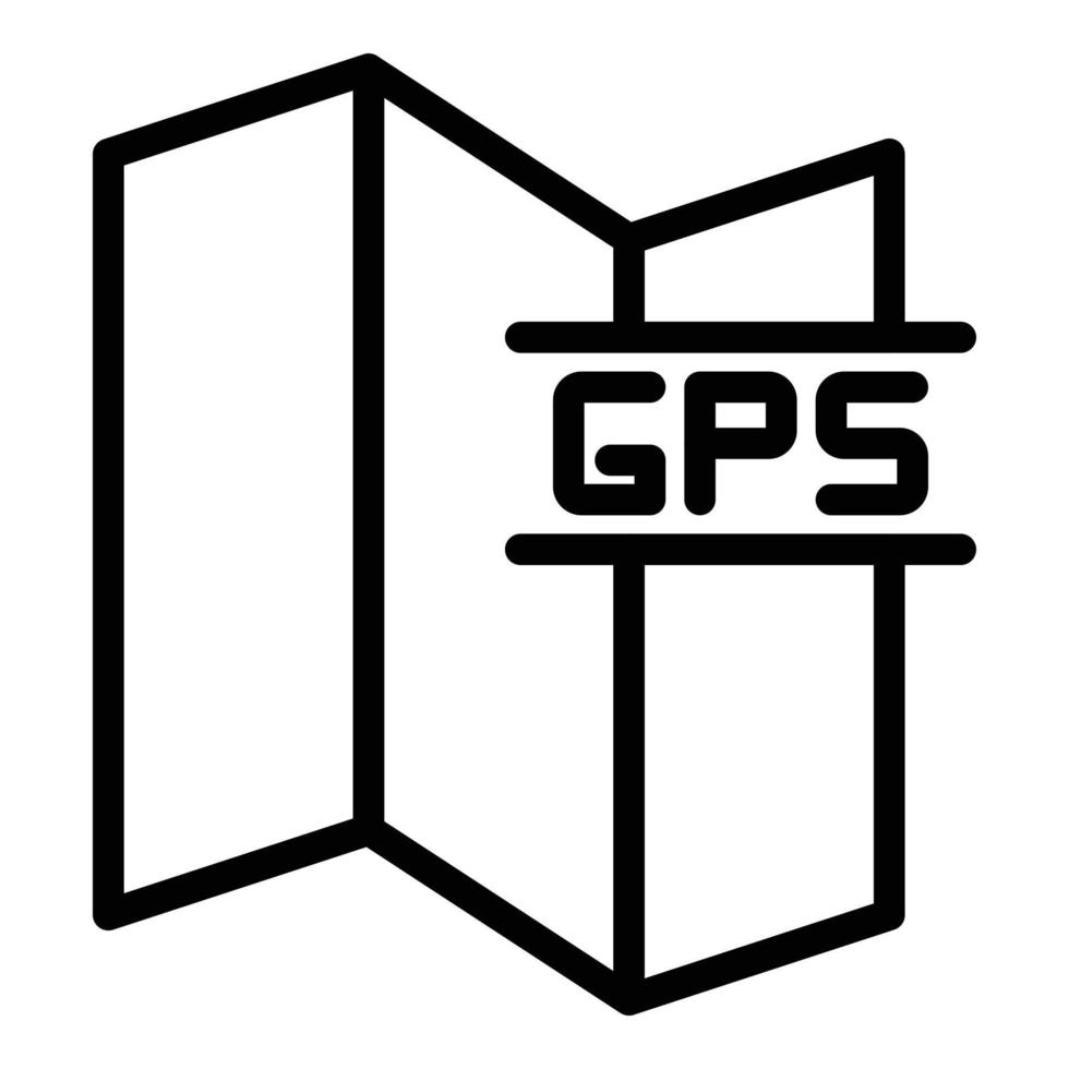 Gps map icon outline vector. Location route vector