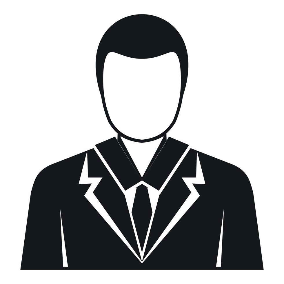 Businessman avatar icon, simple style vector