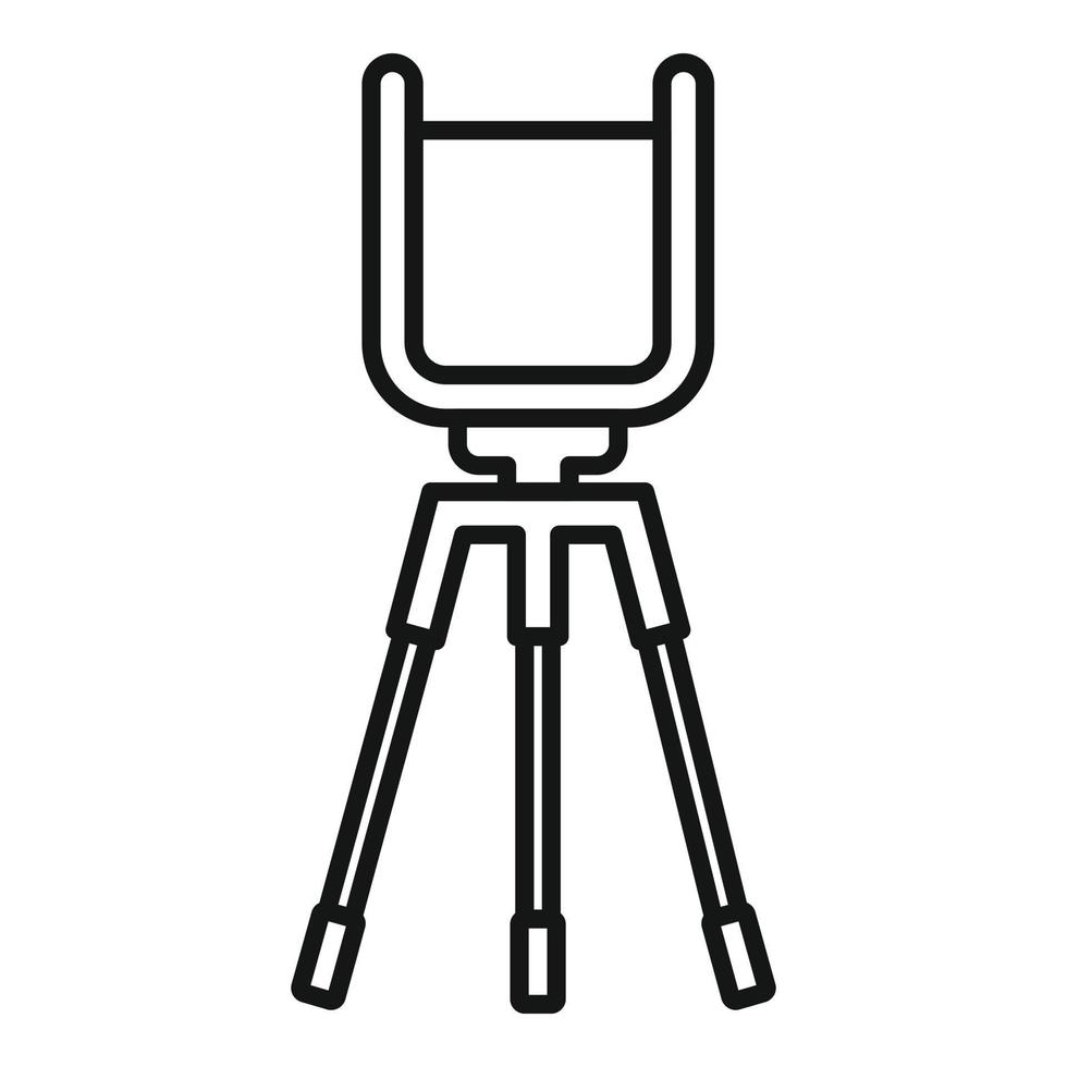 vector de contorno de icono de soporte de video de teléfono. trípode móvil