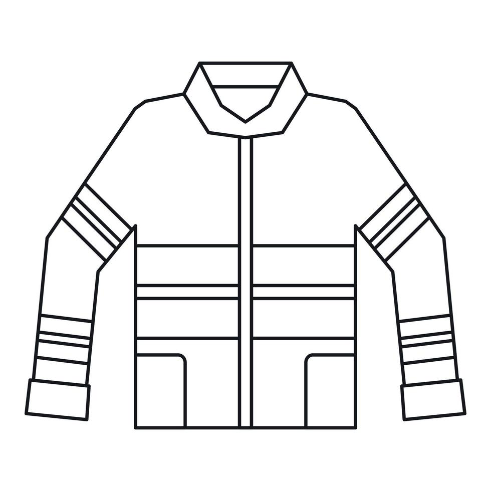 Fireman jacket icon, outline style vector
