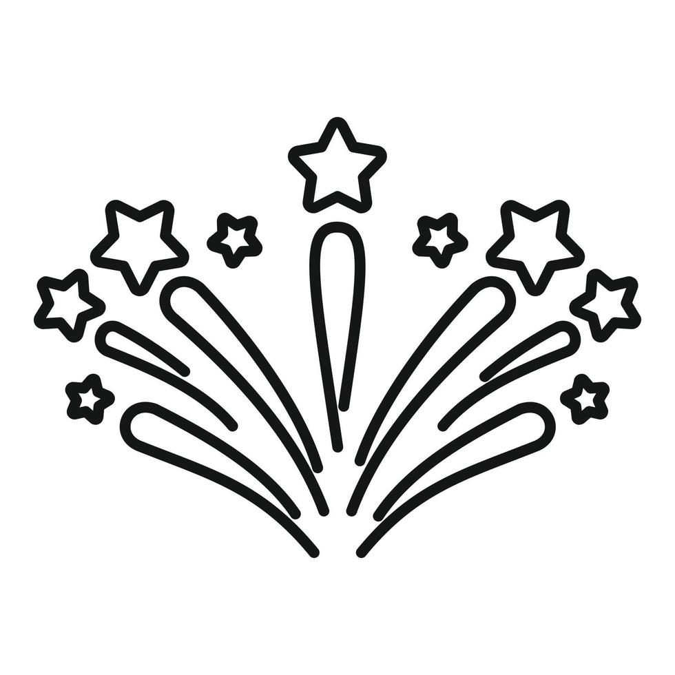 Winner firework icon outline vector. Carnival party vector