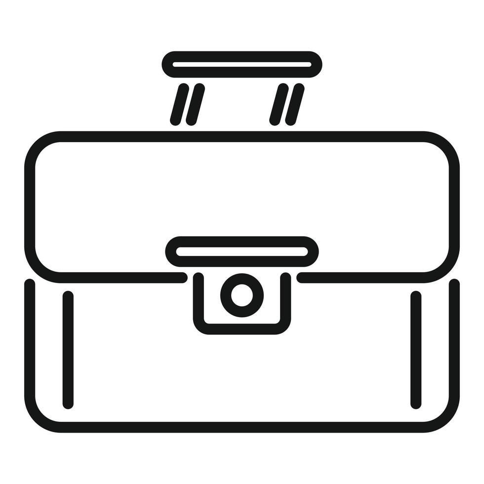 vector de contorno de icono de maletín clásico. caso de negocios