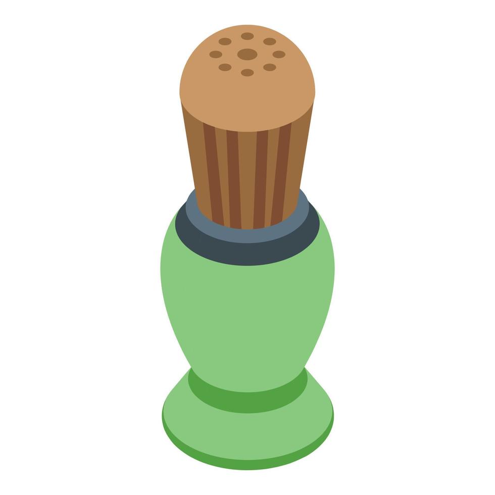 Shaving brush icon isometric vector. Face foam vector