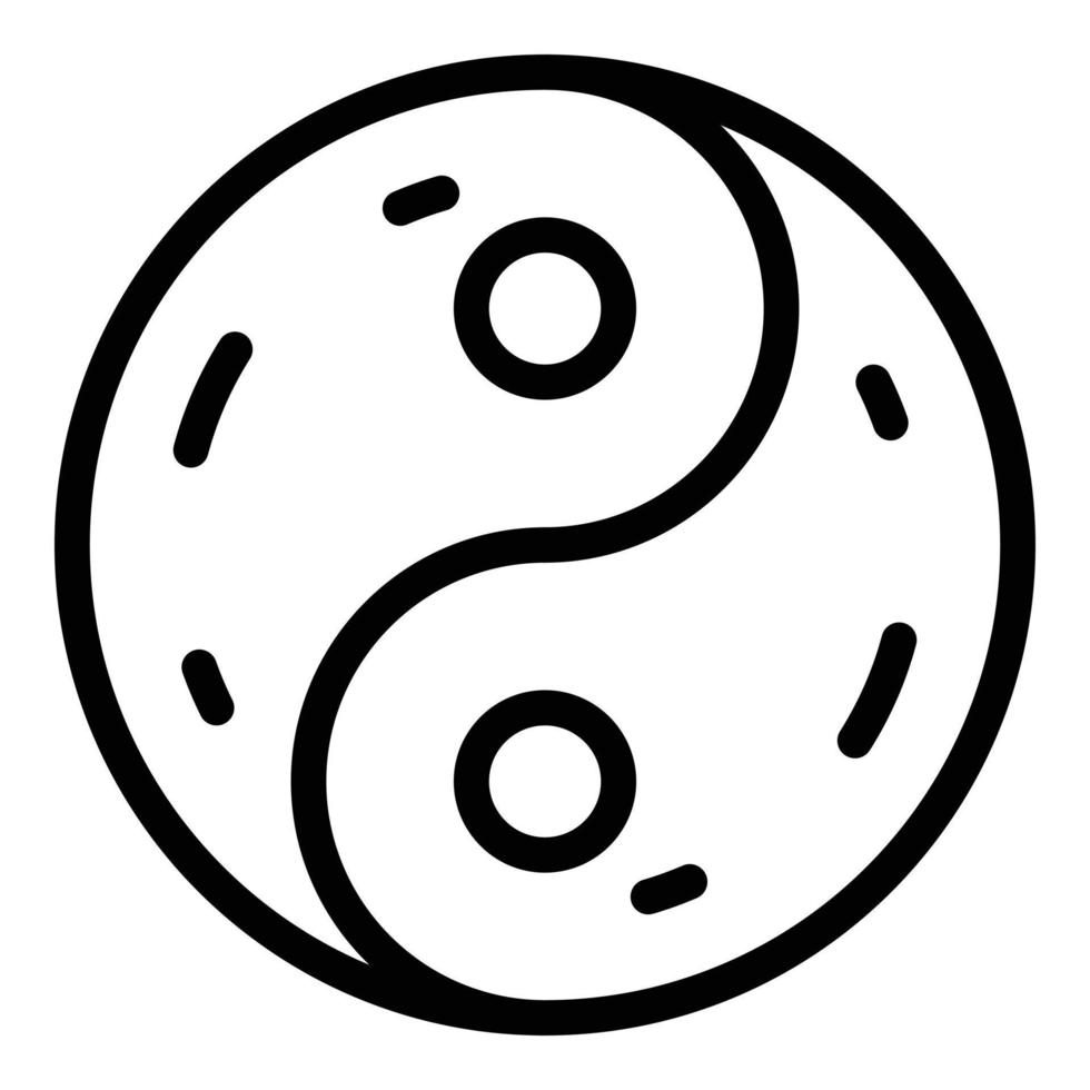 Yin yang icon outline vector. Mind balance vector