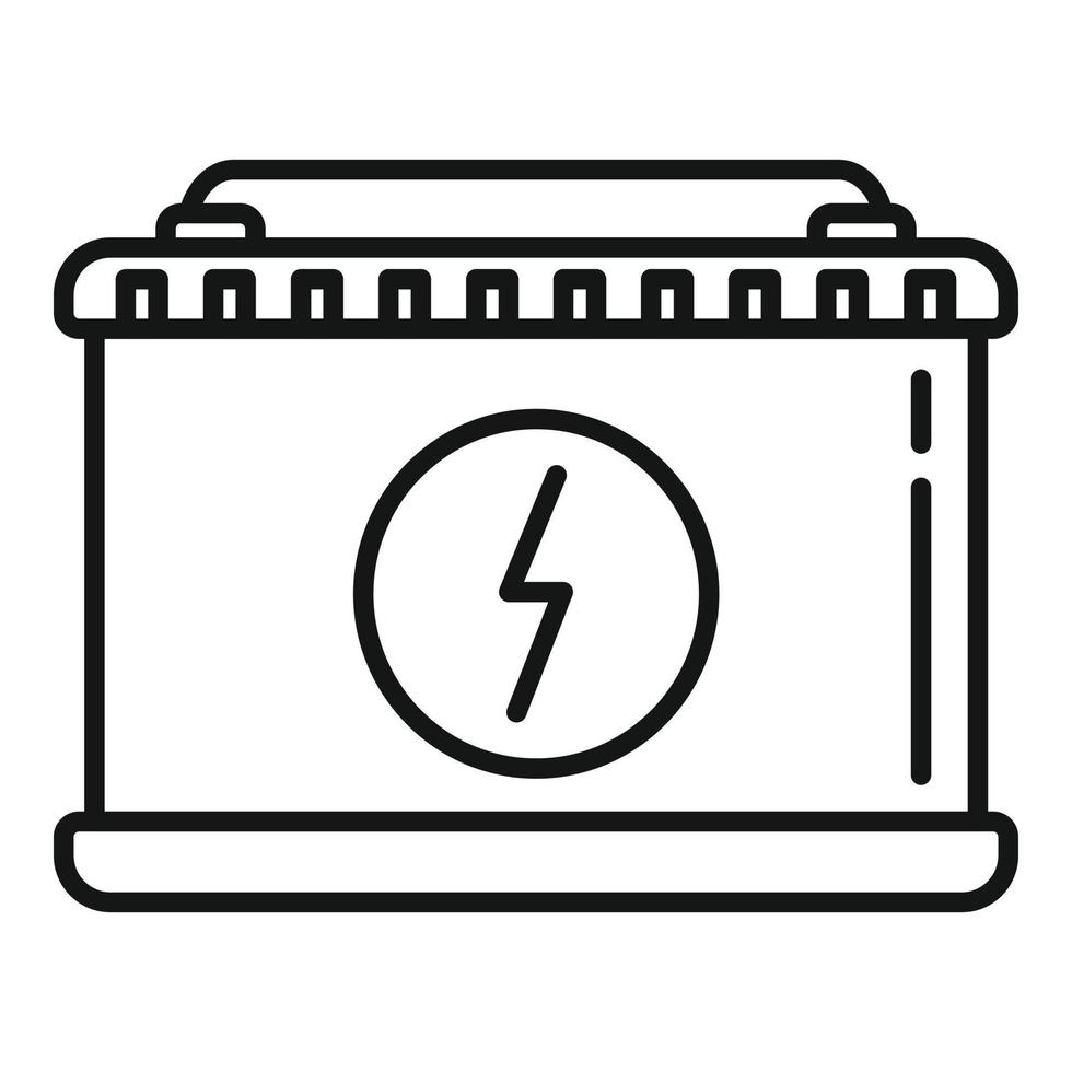 Car battery icon outline vector. Full charge vector