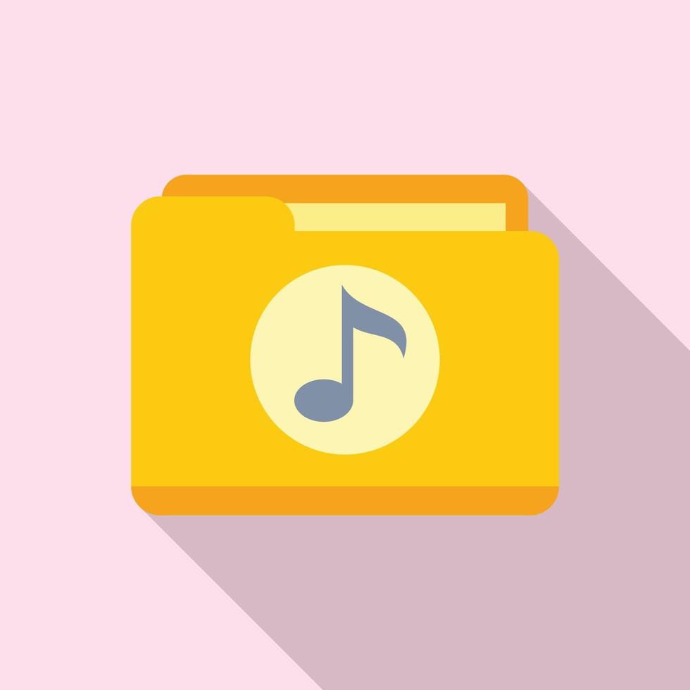 Listening playlist icon flat vector. Music song vector