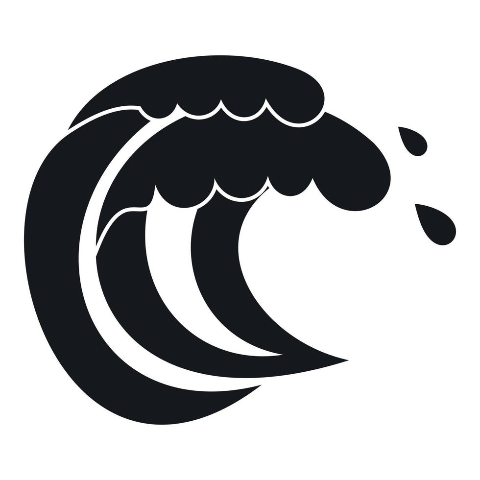 Wave of sea tide icon, simple style vector