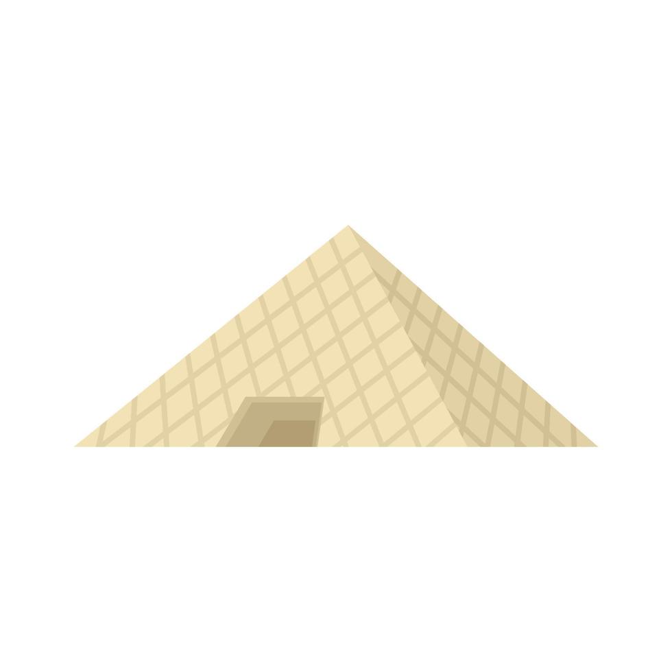French glass pyramide icon flat isolated vector