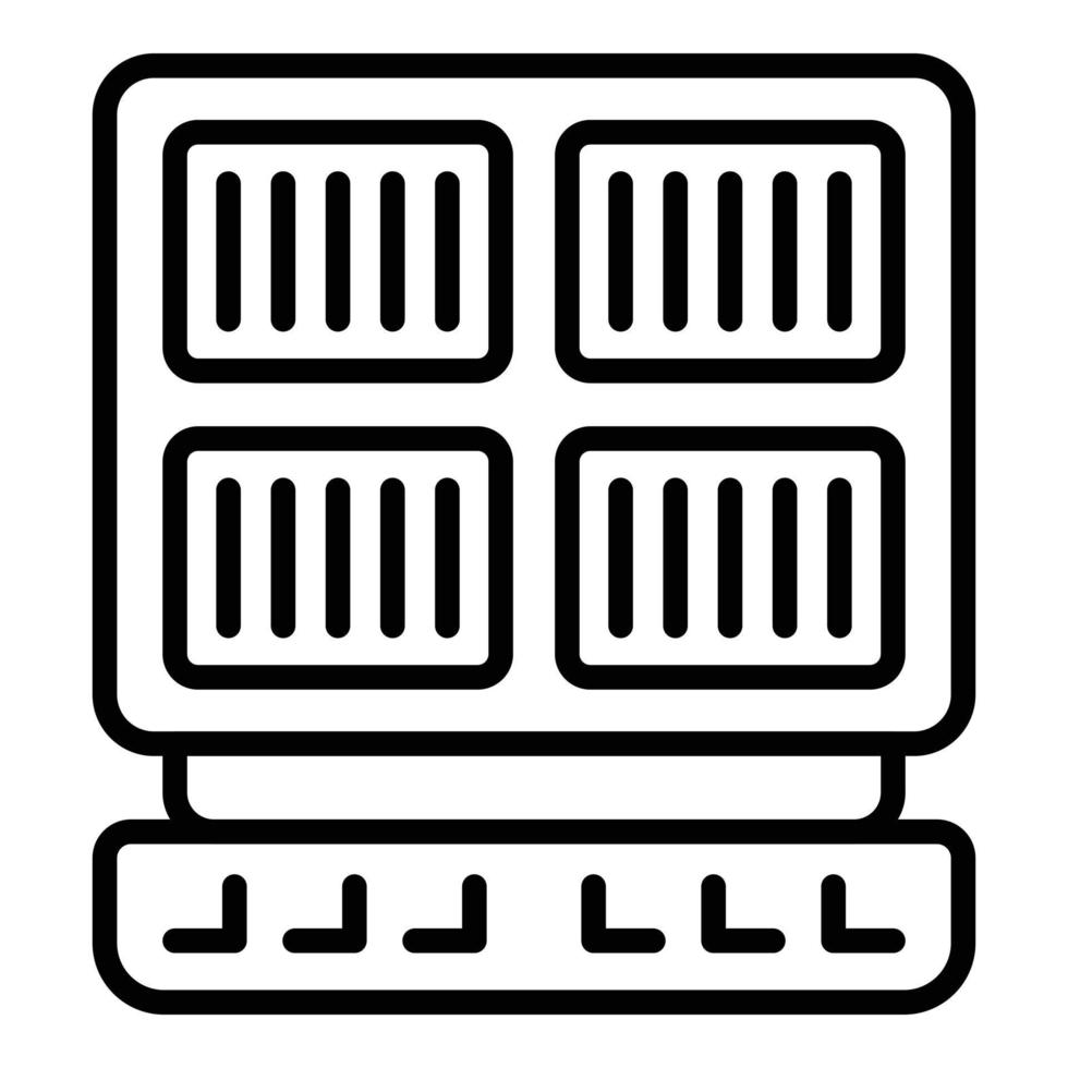 Heat waffle machine icon outline vector. Iron maker vector