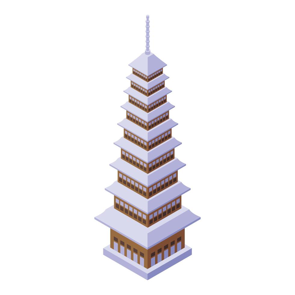 pagoda templo icono vector isométrico. edificio chino