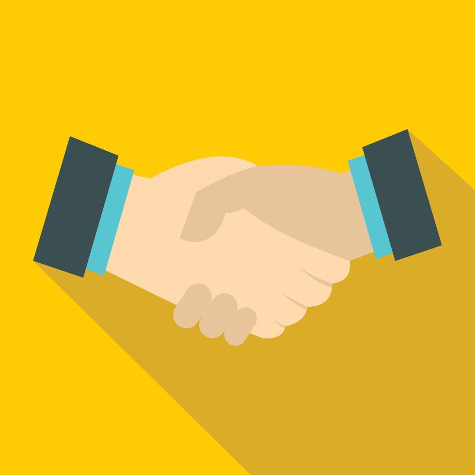 Handshake icon, flat style vector