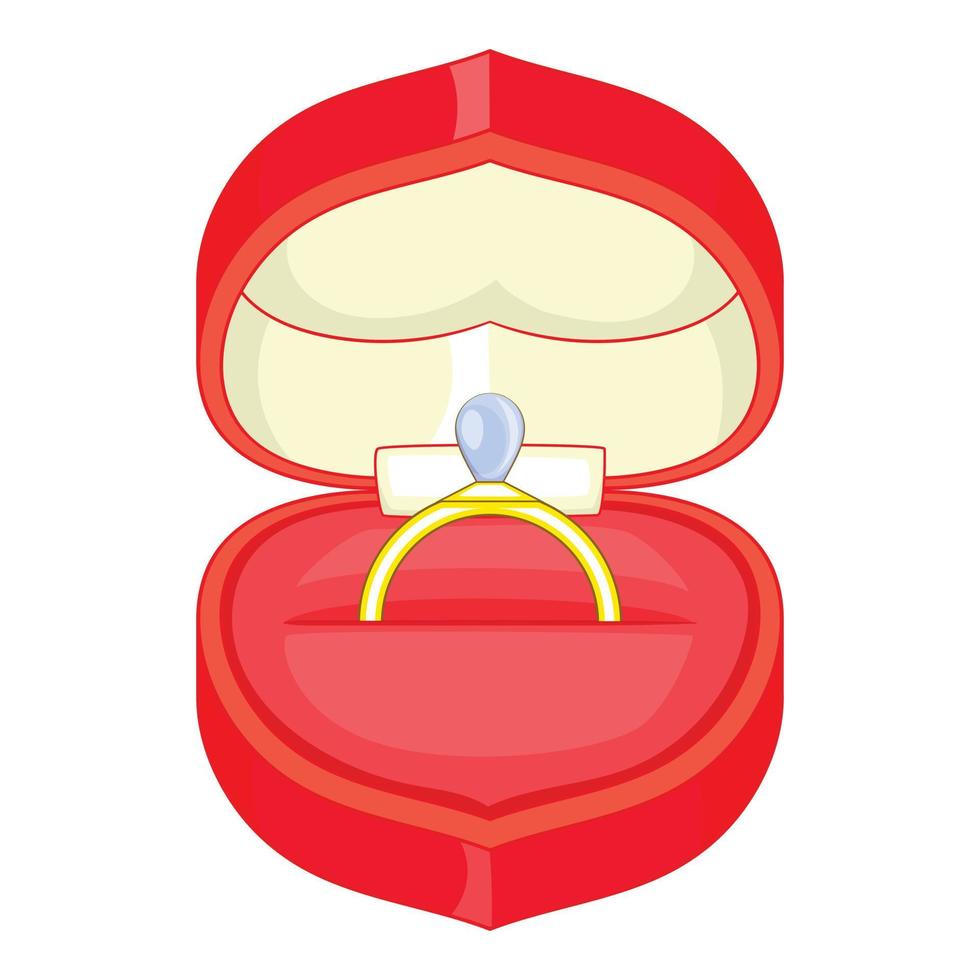 Wedding ring icon, cartoon style vector