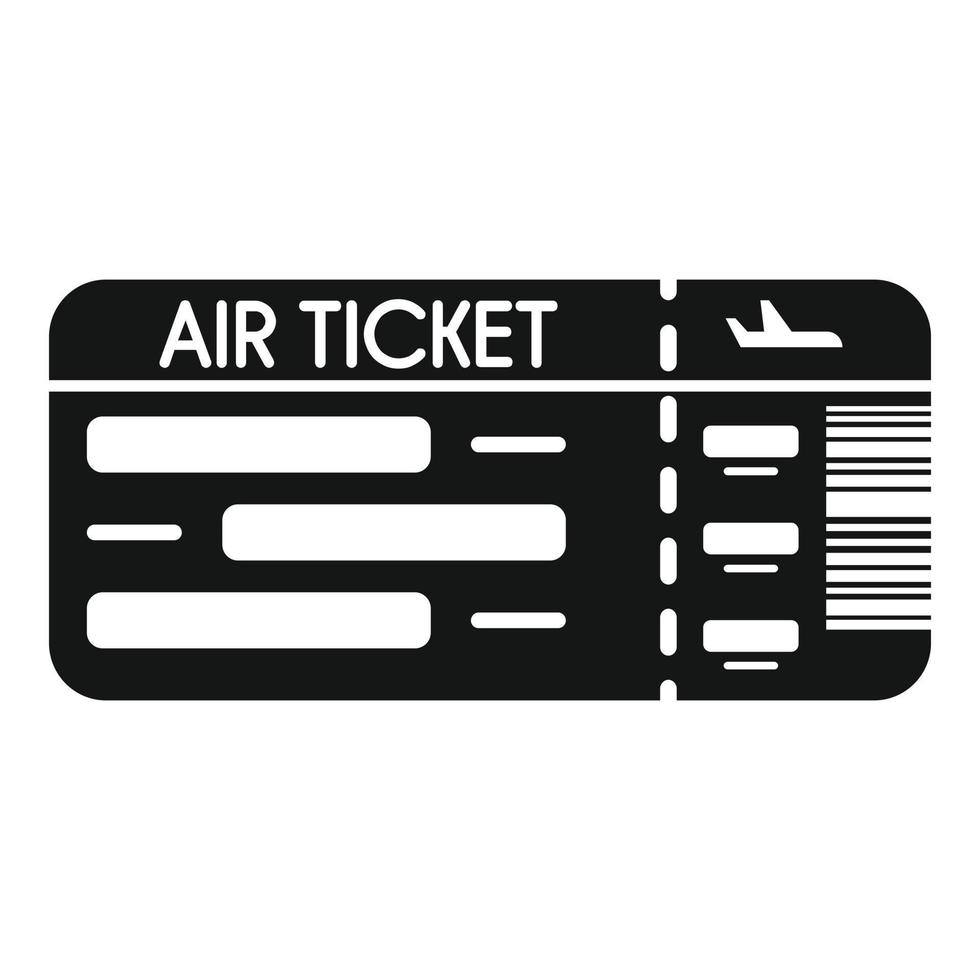 icono de billete de avión vector simple. vuelo