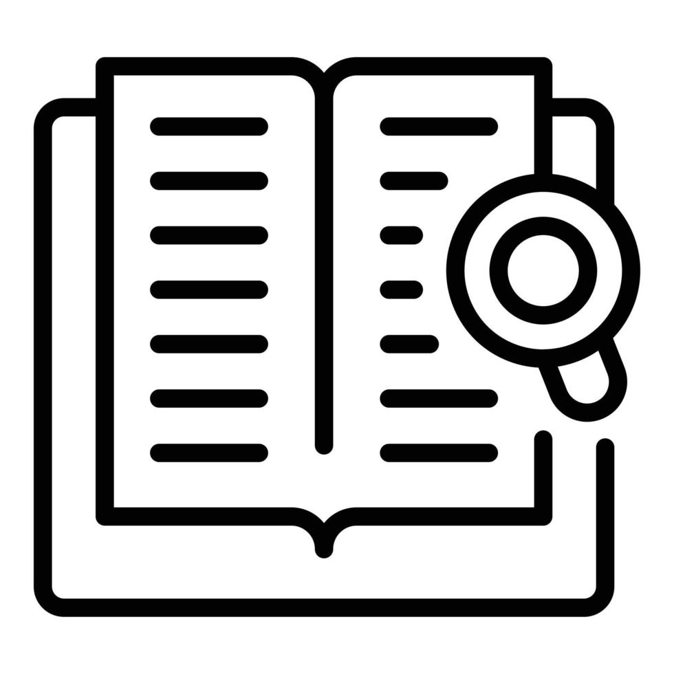Study book icon outline vector. Case research vector