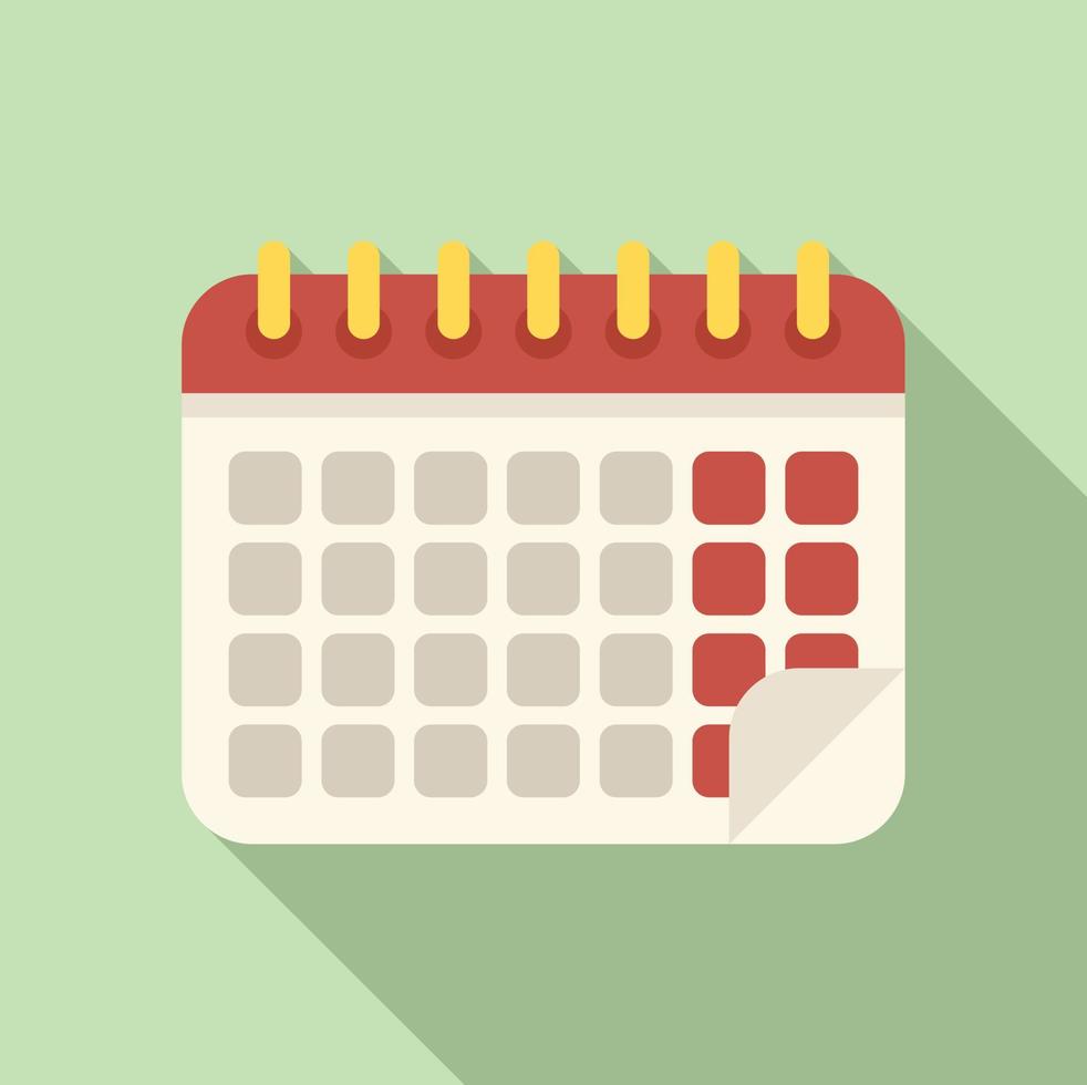 Work calendar icon flat vector. Office time vector