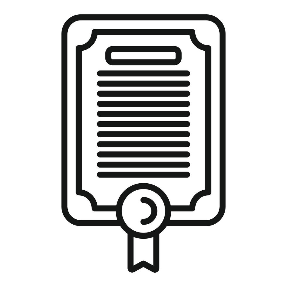 Degree diploma icon outline vector. School cap vector