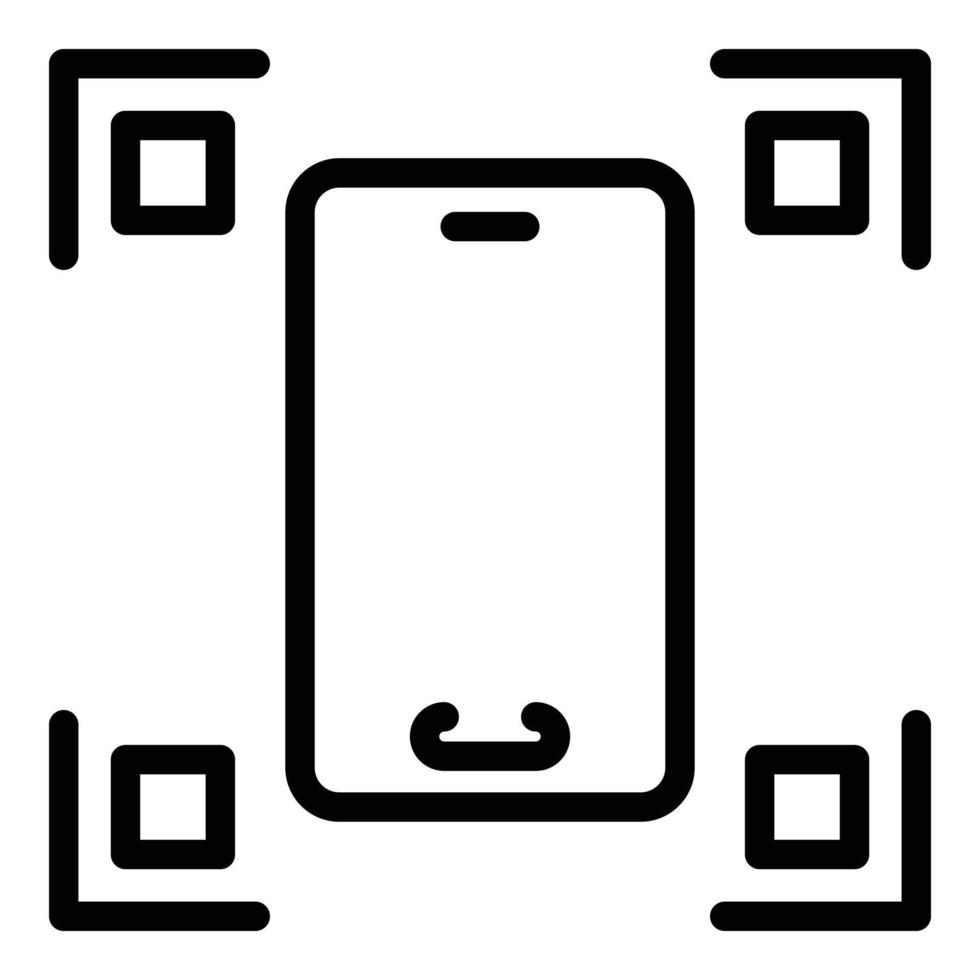 Phone snapshot icon outline vector. Zoom app vector