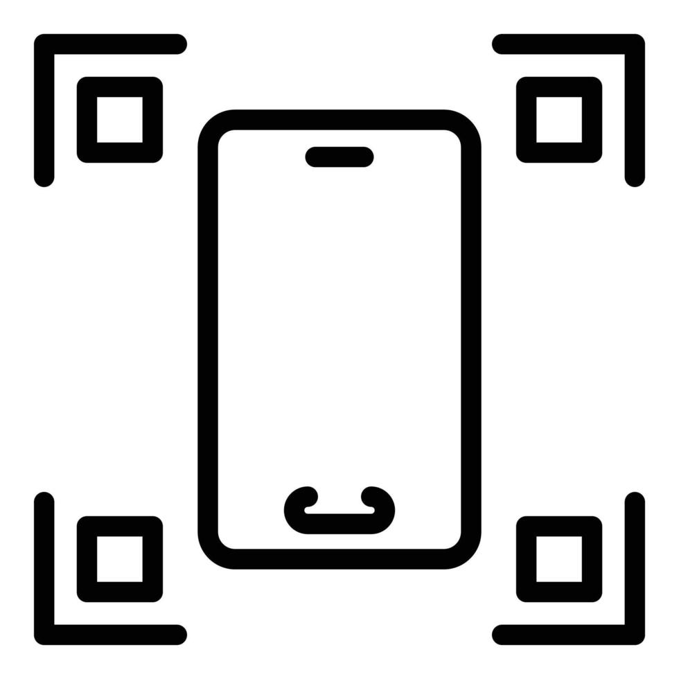 vector de contorno de icono de instantánea de teléfono. aplicación de zoom