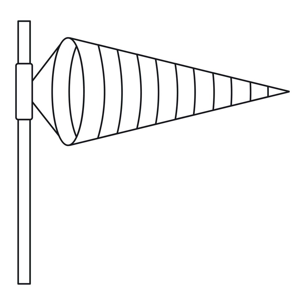 Windsock, icon, outline style vector