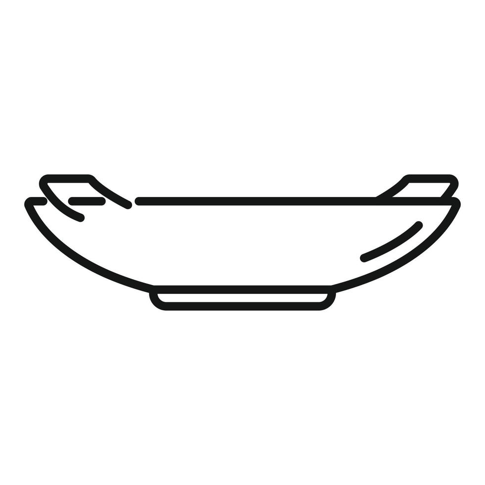 Oriental wok pan icon outline vector. Fry cooking vector