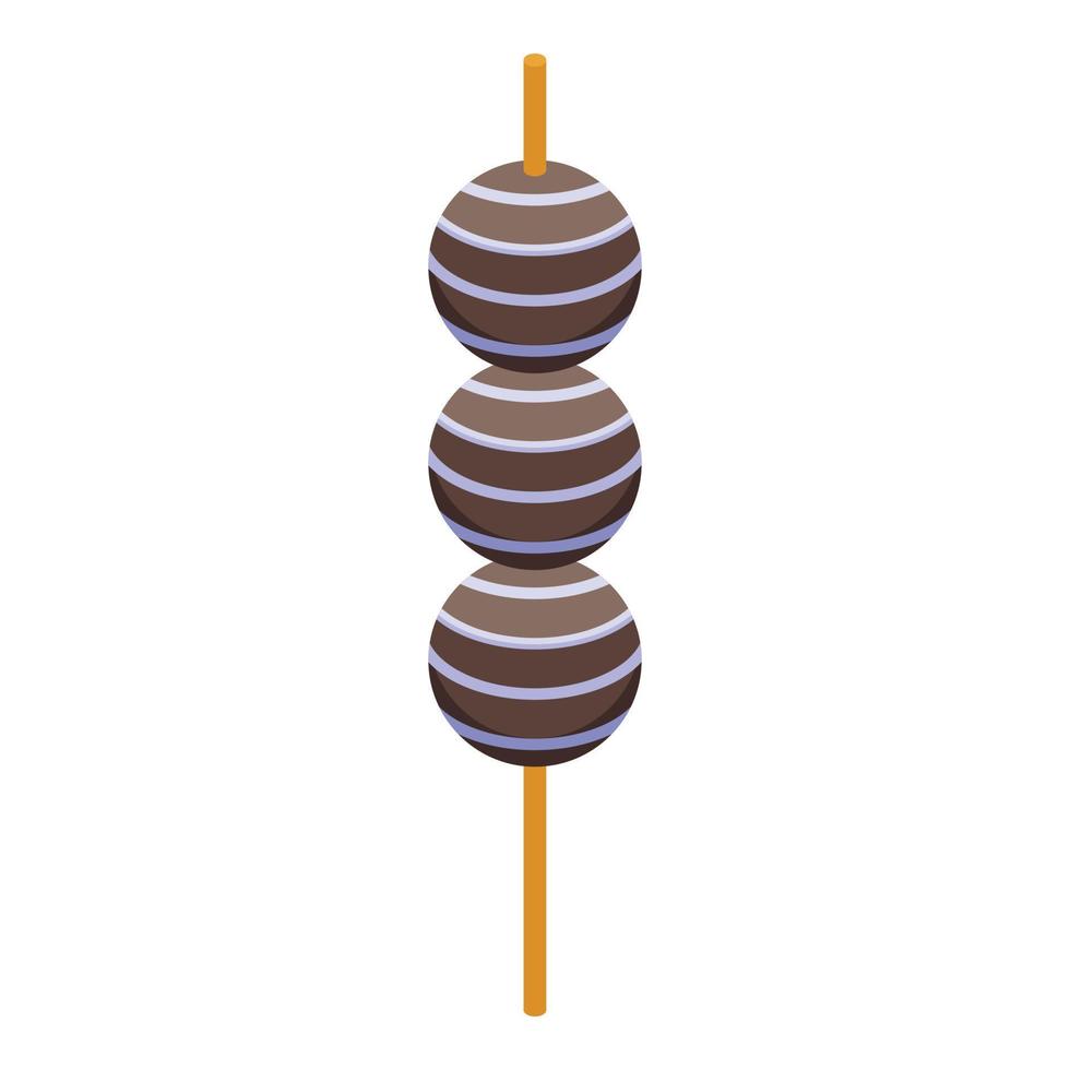 icono de palo de caramelo vector isométrico. fiesta del chocolate