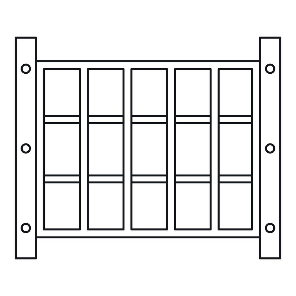 Yard fence icon, outline style vector