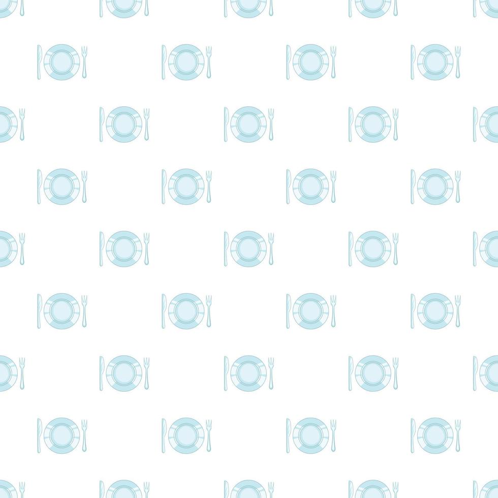 patrón de plato, tenedor y cuchillo, estilo de dibujos animados vector