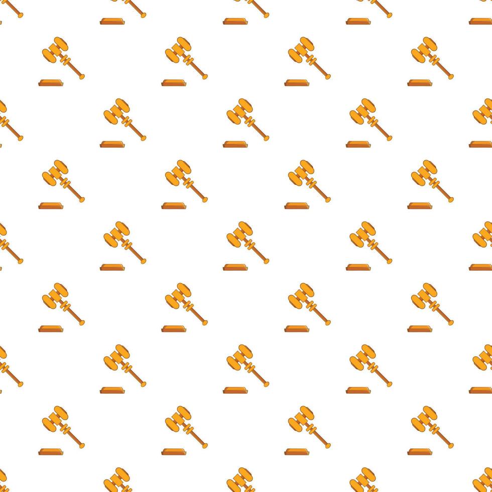 Judges gavel pattern, cartoon style vector