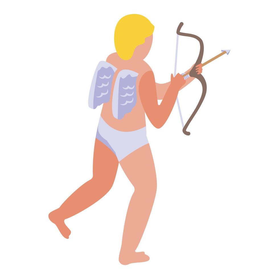 icono de flecha de cupido vector isométrico. Ángel de amor