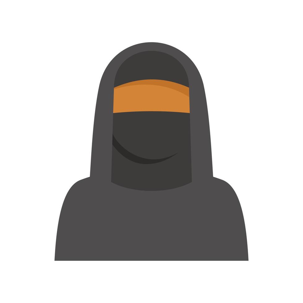 Immigrant muslim woman icon flat isolated vector