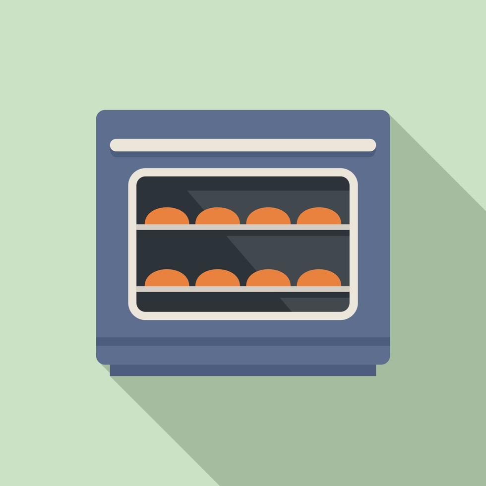 Baking convection oven icon flat vector. Cooking electric stove vector